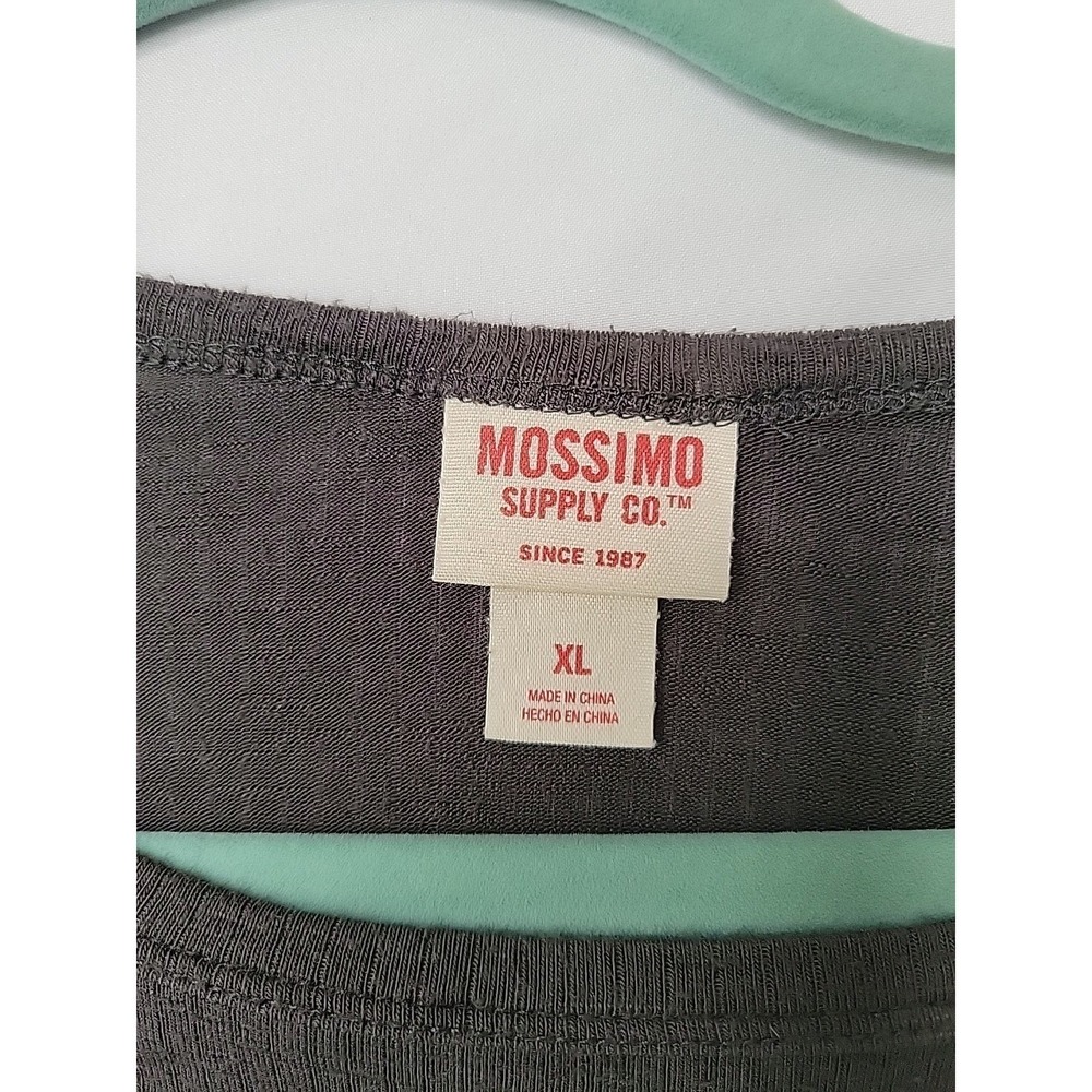 Mossimo Peplum Top Womens XL Gray Long Sleeve Raglan Slub Knit Shirt Earthy Soft - Picture 3 of 10